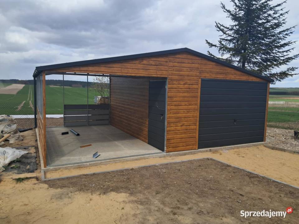 Garaż blaszany wiata Wzmocniony PROFILAMI Sprzedaż Kalisz