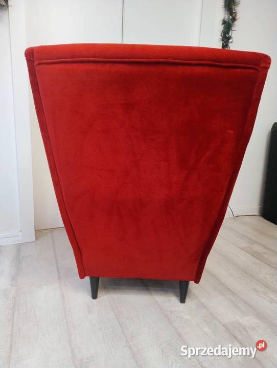 Fotel uszak NORDVALLA rubinowy IKEA Czersk