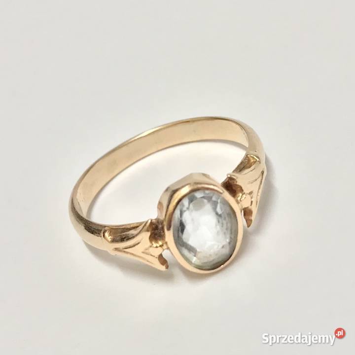 Złoty PIERŚCIONEK 14K cudowny KAMIEŃ KRÓLEWNY mazowieckie sprzedam