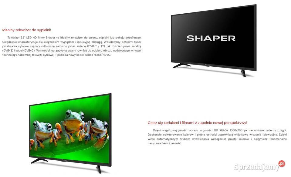 Telewizor Shaper LED 32 HD Ready HDMI DVBT2 lubelskie Dęblin