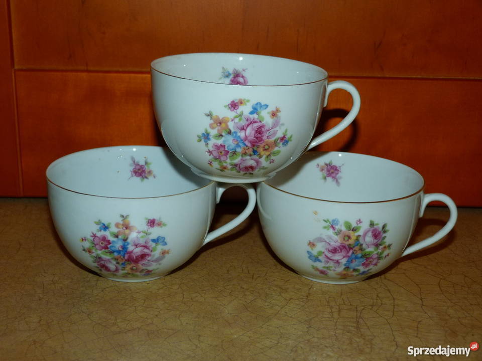 3 filiżanki porcelanowe sygnowane Bydgoszcz
