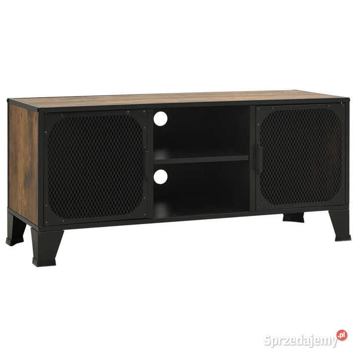 Szafka pod telewizor rustykalny brąz 105x36x47 Szafki