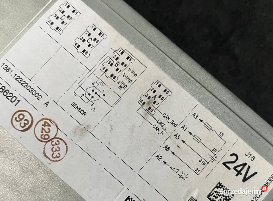 Tachograf cyfrowy VDO Volvo FH 4 2016 czujnik Rok produkcji 2016 Lublin