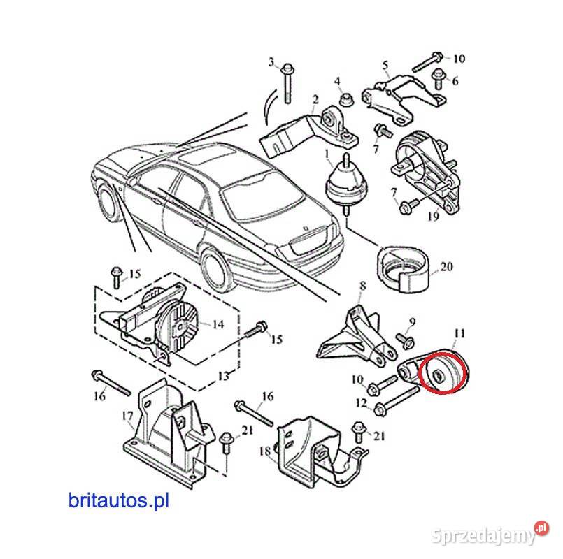 MG ZT PODUSZKA SILNIKA NOWA osobowe Części samochodowe wielkopolskie Poznań
