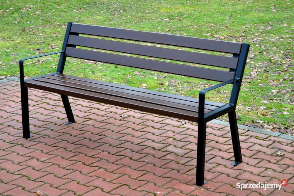 Ławka z oparciem stalowa parkowa ogrodowa lubelskie Nałęczów