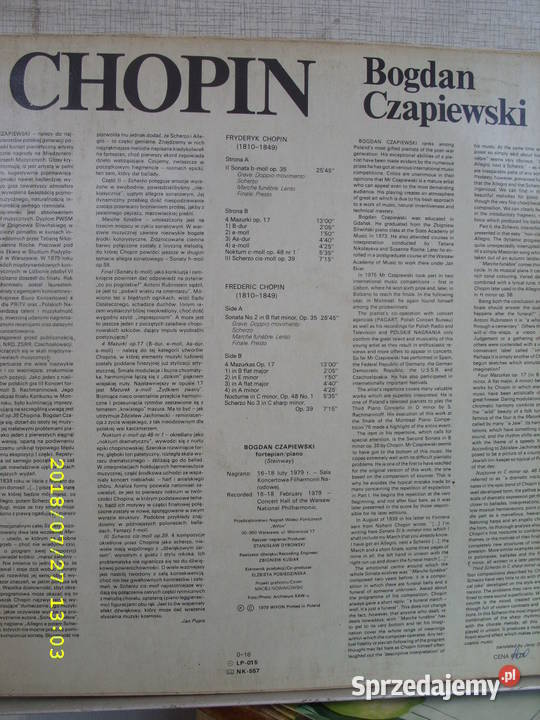 LP klasyka FCHOPIN4 plyty winylowe płyta winylowa Wołów