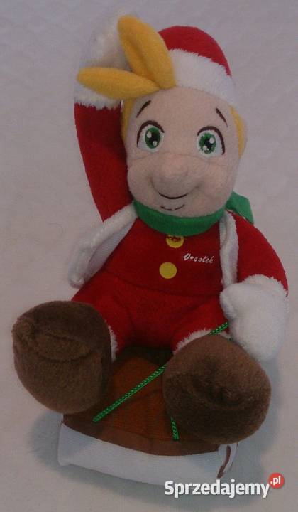 Świąteczny Elf skrzat na sankach Pluszak śląskie