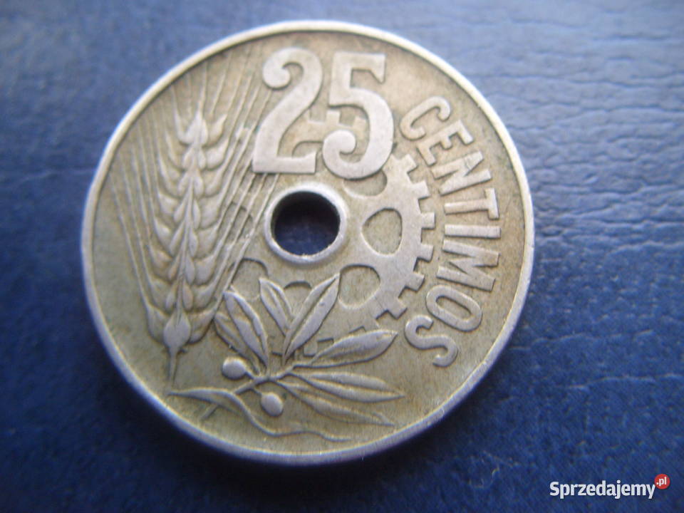 Stare monety 25 centym 1934 Hiszpania podkarpackie Lesko