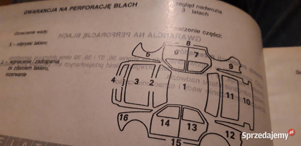 Fiat 125 Książka gwarancyjną