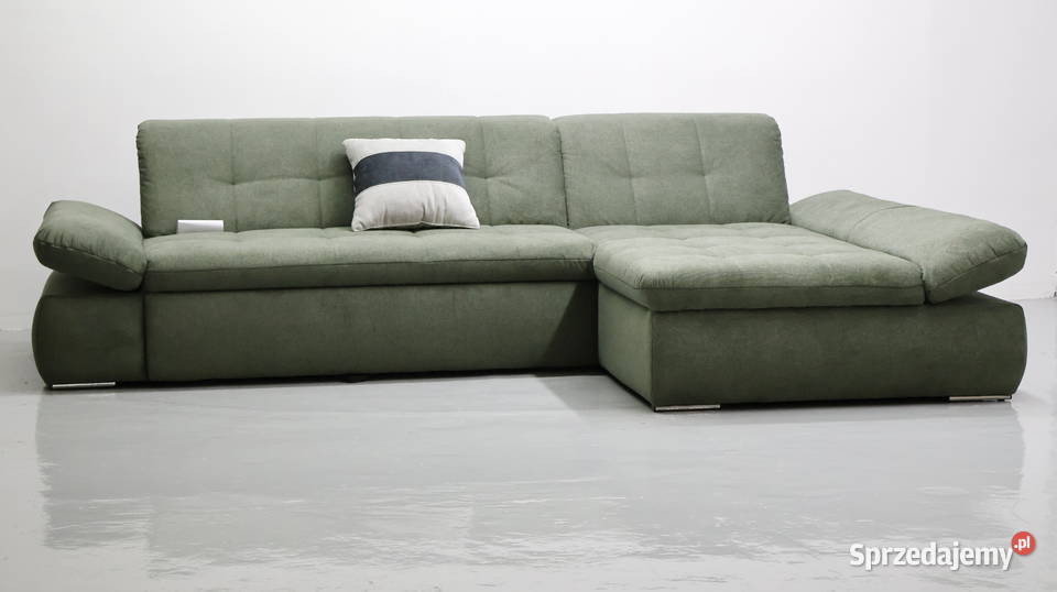 TOJ Narożnik z funkcją spania zielony kolor 300cm wielkopolskie Poznań