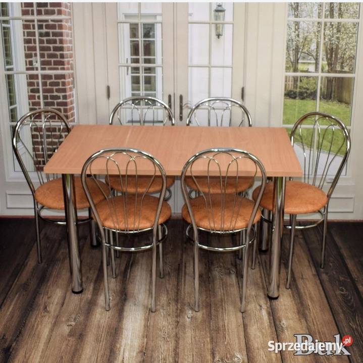 WYPRZEDAŻ Zestaw stół 120 x 70 6 krzeseł Venus Syców
