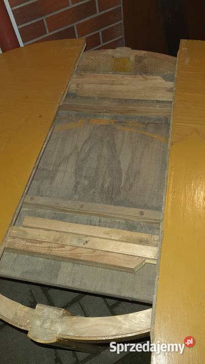 Stół drewniany okrągły PRL rozsuwany Lublin