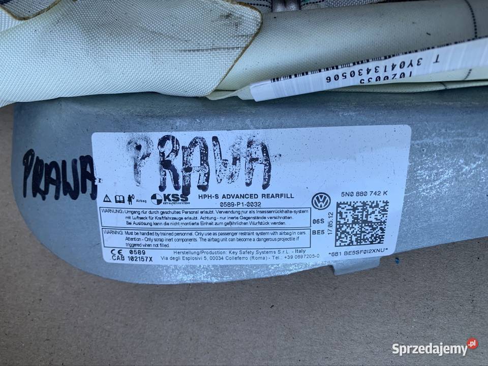 5N0880742K kurtyna powietrzna vw tiguan 5N lift zachodniopomorskie Szczecin