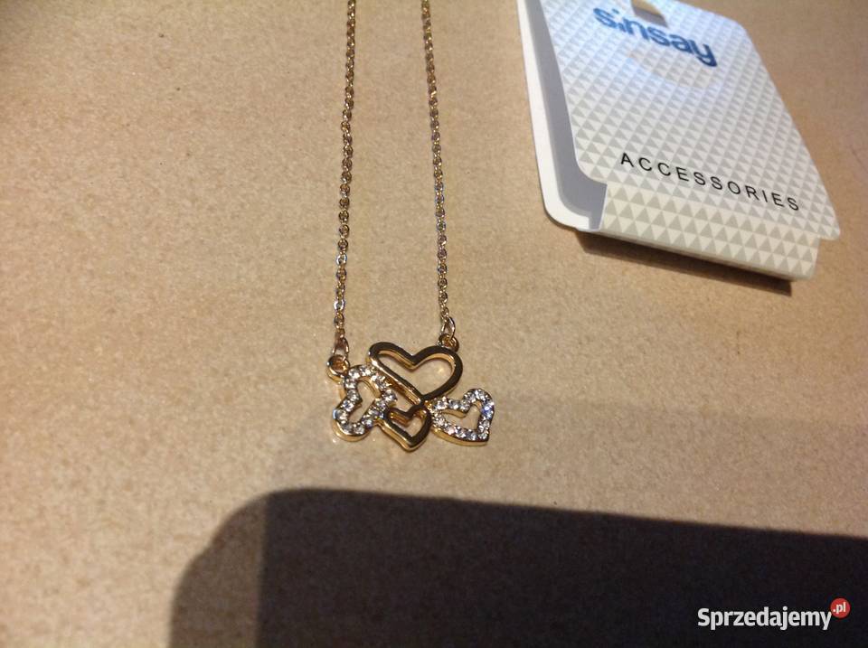 Złoty Łańcuszek Serca Cyrkonie j nowy Nowa Sól