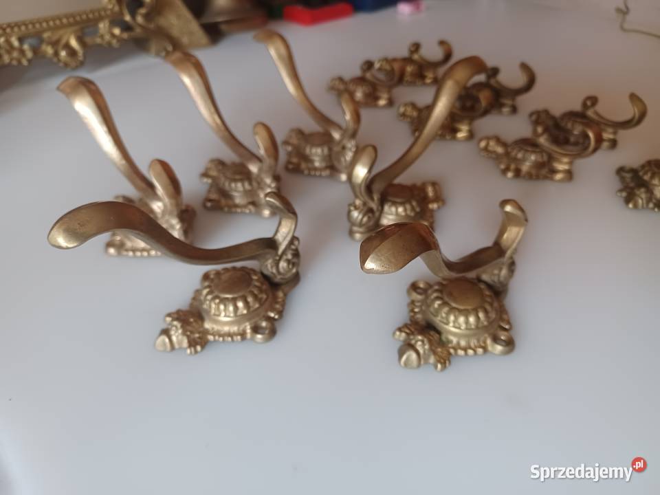 Mosiężny masywny wieszak Poznań