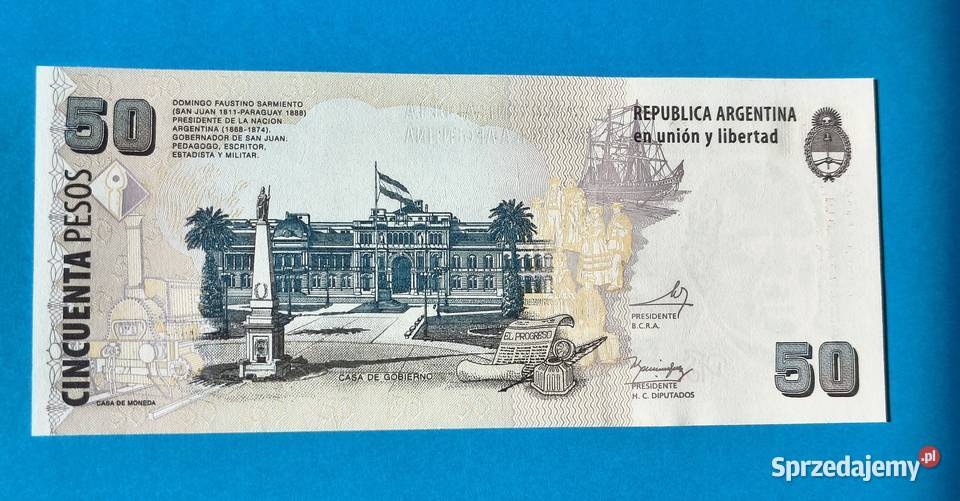 50 argentyńskich pesos 199903 UNC Rzeszów