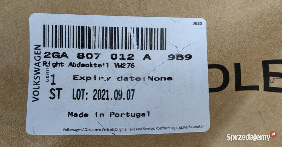 2GA807246C 2GA807012A VW TRoc prawa część osł Zderzaki Rożnów sprzedam
