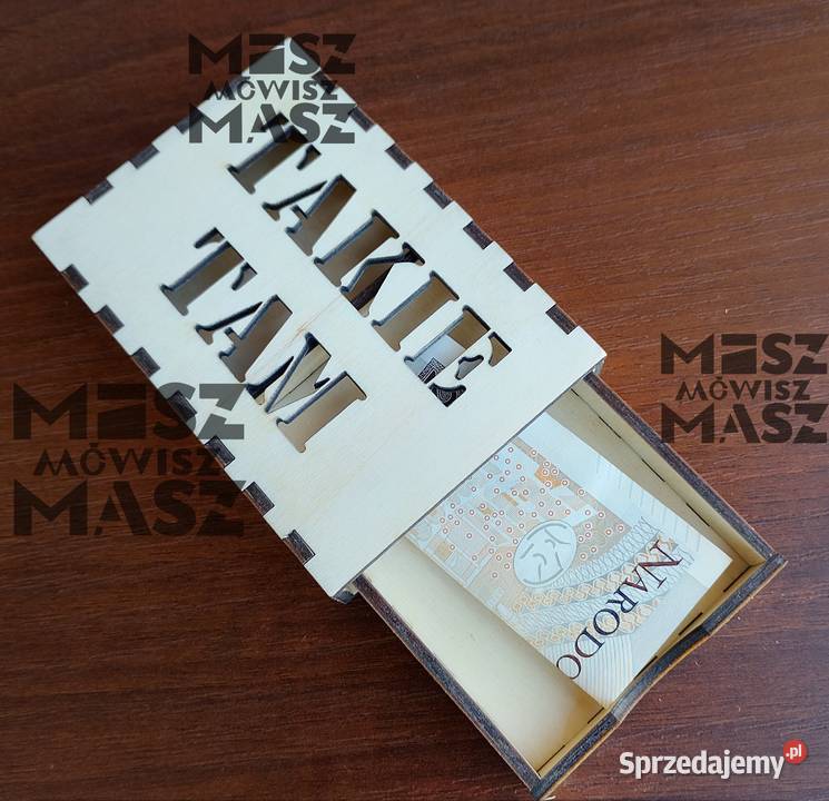 Pudełko na kasę hajs pieniądze Mikołaja ślub Rękodzieło wielkopolskie