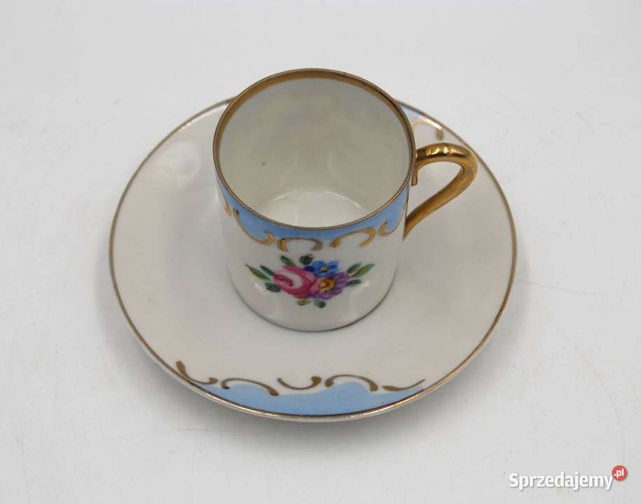 Porcelanowy zestaw do mokki ręcznie malowany Poznań sprzedam