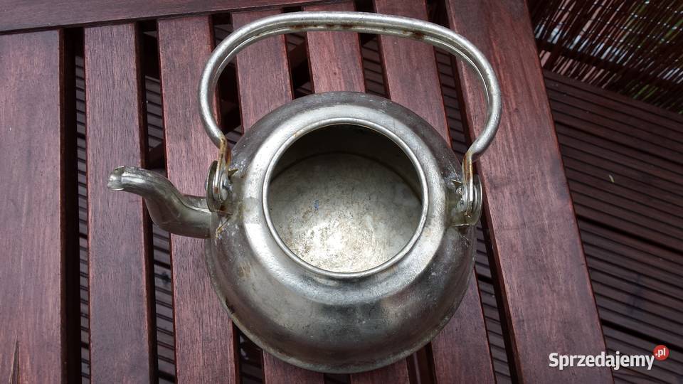 Stary czajnik aluminiowy retro PRL Warszawa