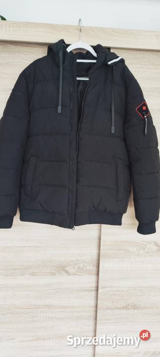 Kurtka męska zimowa czarna z kapturem Myślenice sprzedam