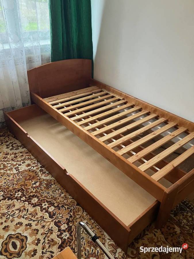 Solidne lite drewniane bukowe łóżko 90x200 Nisko