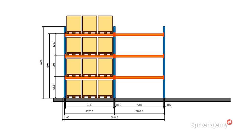 Regał paletowy zestaw 4m 24 miejsc paletowych Siedlce