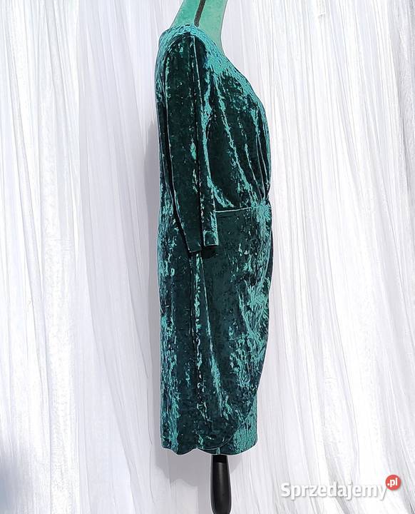 Nowa sukienka Mango 46 XXXL zielona welurowa Rozmiar 46 Spódnice i sukienki