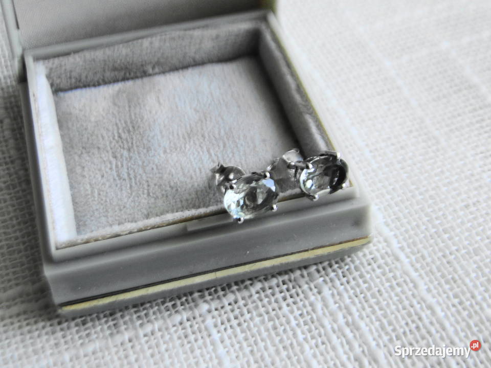 Kolczyki srebro 925 i seledynowe cyrkonie Warszawa
