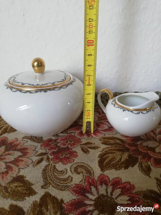 Cukiernica i mały mlecznik porcelana Gorlice