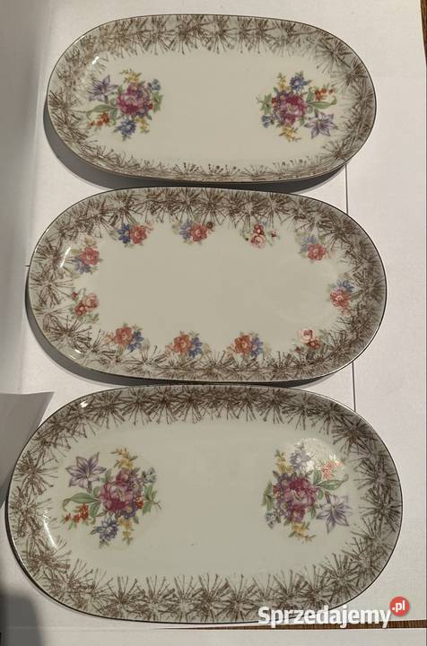 Stare półmiski owalne zestaw 3 Porcelana