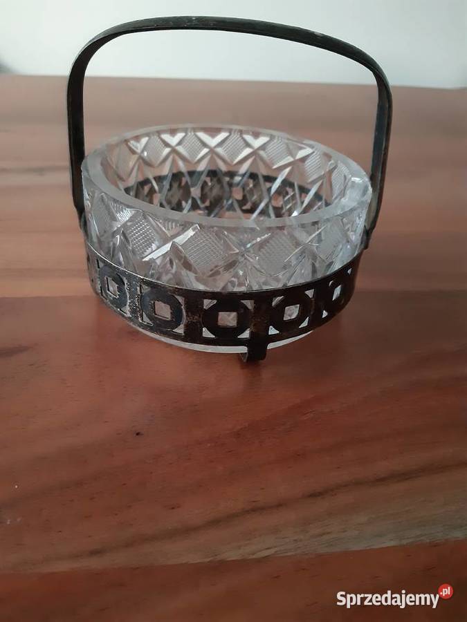 PRL Kryształ Cukiernica z rączką