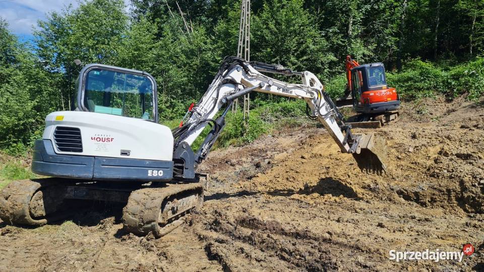 Koparka prace zimne wyburzenia transport śląskie