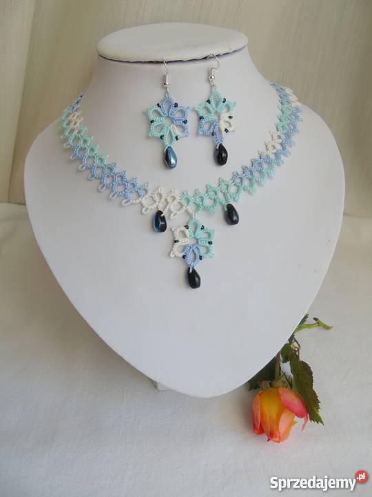 Biżuteria Frywolitkowa Wiśniowa