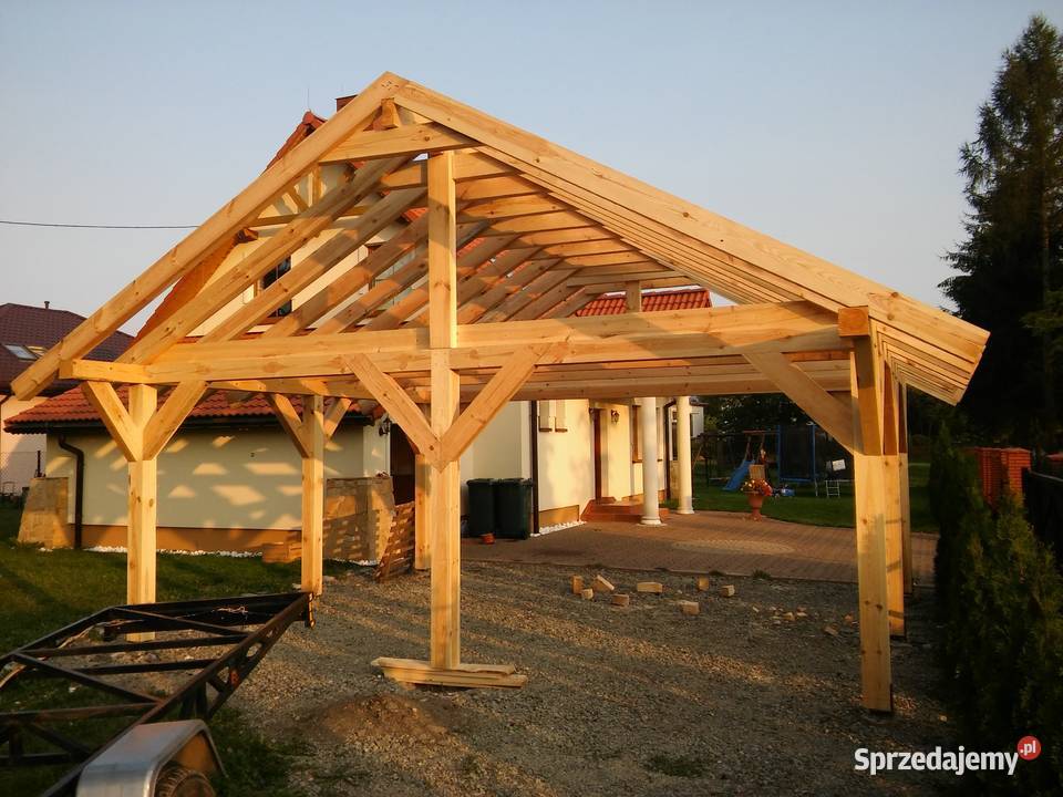 Wiata garażowa drewniana 6 x 8 mazowieckie Kozienice