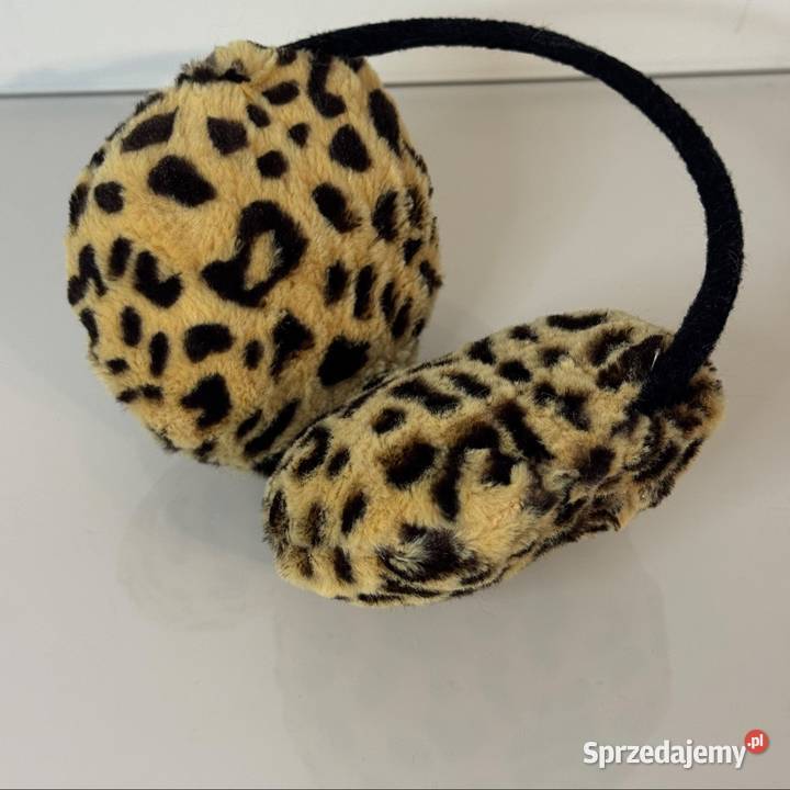 Futrzane nauszniki w panterkę Pruszków