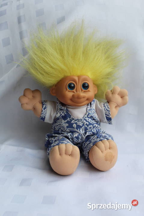 Troll Russ Żółty Siedzący Duży Maskotka Figurka Maskotki Bielsko-Biała