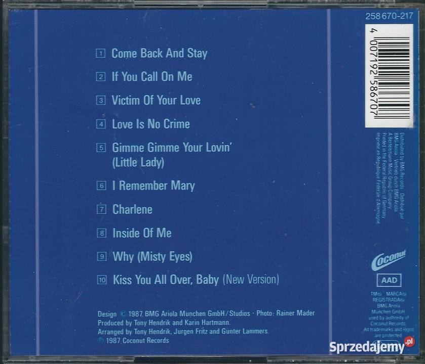 CD Bad Boys Blue Love Is No Crime 1987 Coconut pop mazowieckie Brwinów