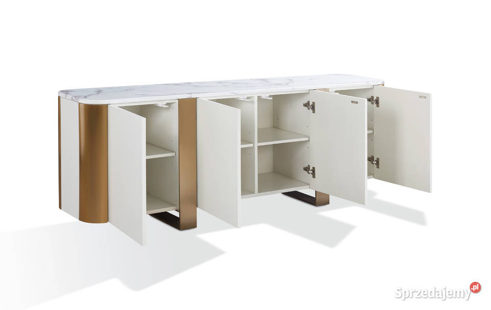 Szafka RTV złota Ola Glamour Premium z blatem Golkowice