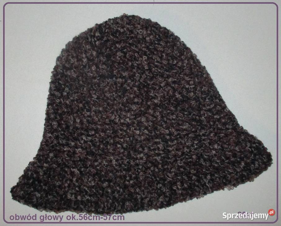Kapelusz ażurowy hand made melanż szarościhand Dla kobiet