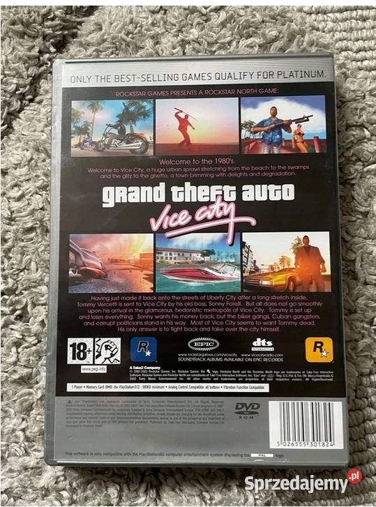 GTA VICE CITY GRAND THEFT AUTO HIT PLAYSTATION 2 18+ Lubaczów
