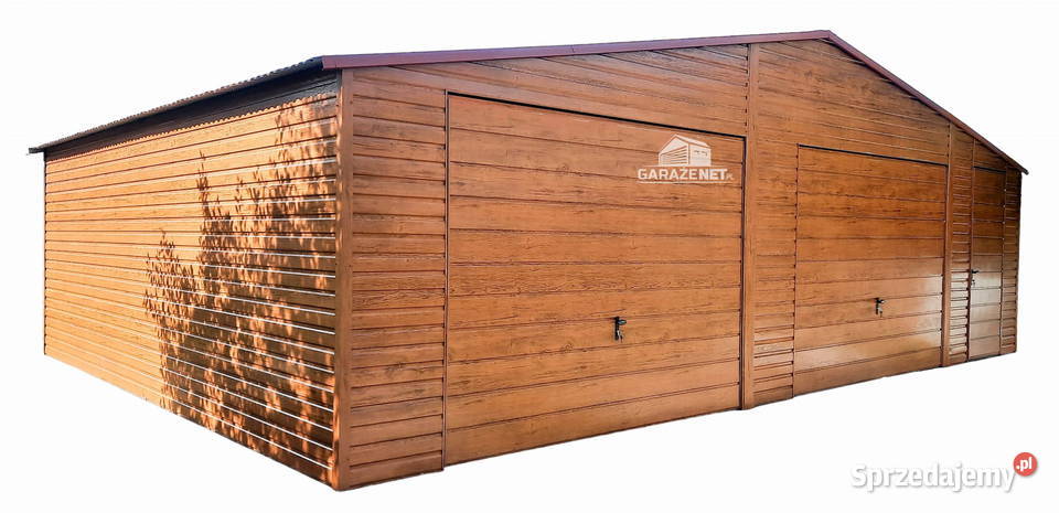 GARAŻ BLASZANY 9m x 6m DWUSPAD 2x BRAMA DRZWI Łapanów