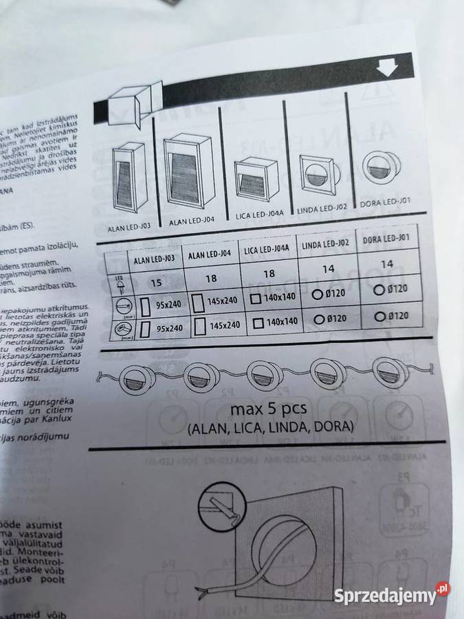 Oprawa wbudowana Kanlux LICA LED J04A Nadolice Małe