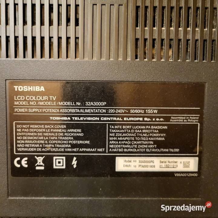 Panel boczny telewizora Toshiba 32A3000P Gliwice
