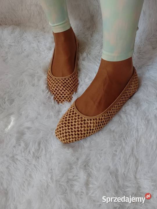 40 ASOS Design Brązowe baleriny ażurowe z małopolskie Kraków