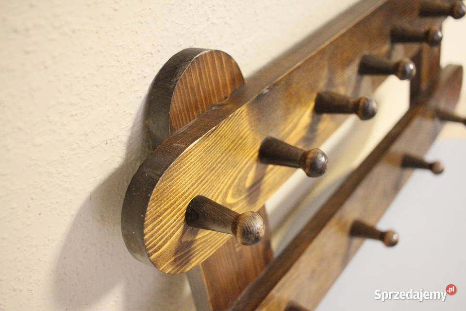 Drewniany stylowy wieszak piękne zdobienie Pszczyna