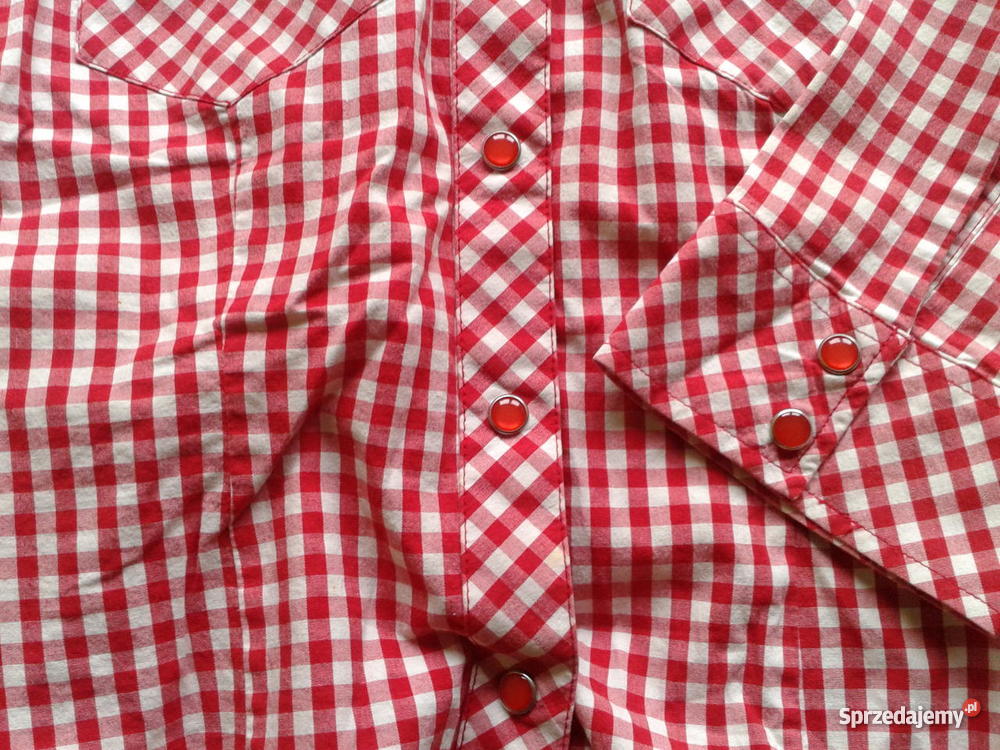 Markowa koszula w kratę białoczerwona KRATA Szczecin