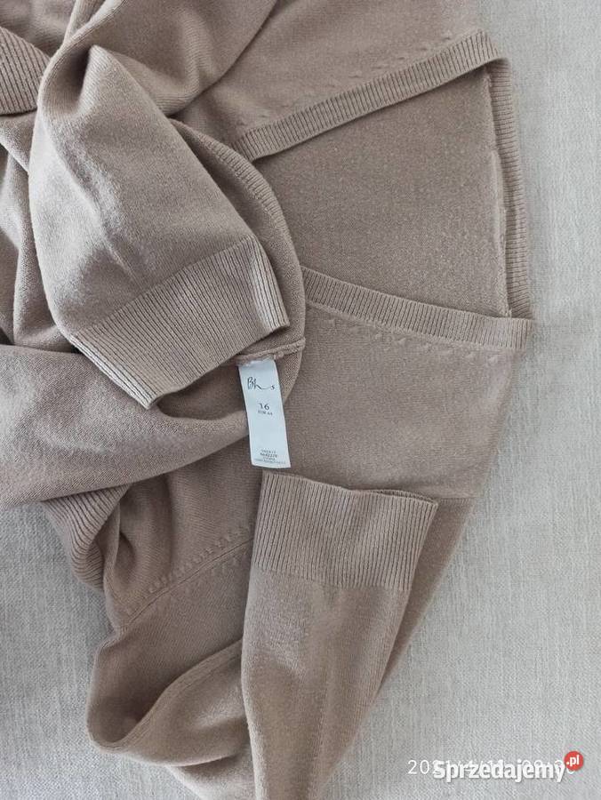 Beżowy letni sweter z rękawem 34 rozmiar LXLXXL brązowy/beżowy Bluzki i koszule Moda i Styl