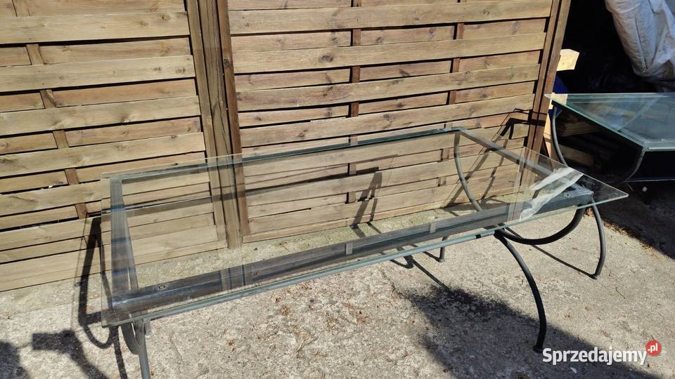 Stół 150x80 ogrodowy kute metalowe ze szkłem Warszawa