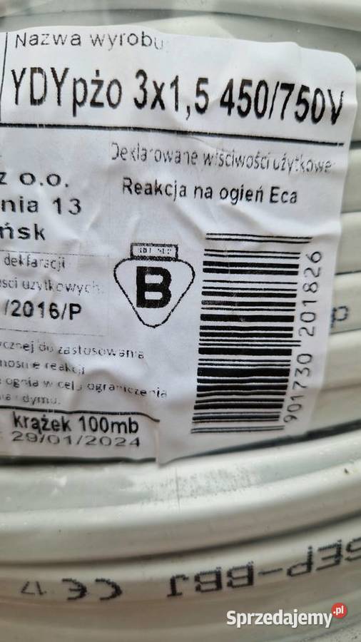 kabel elektryczny miedziany YDY 3 x 25 mm polski Kable i przewody Gorzów Wielkopolski